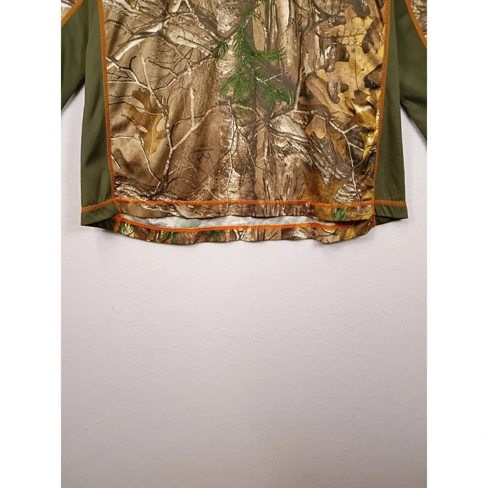 Gorpcore Woodlands Realtree Mens Large Camo Thumbhole Performance Hunting Shirt